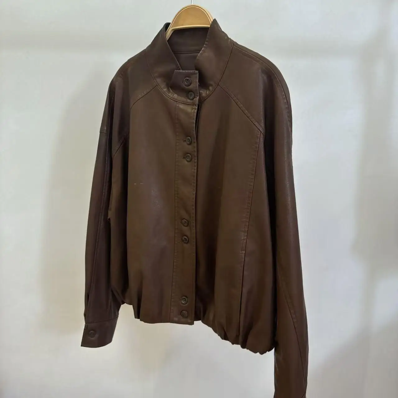 Распродажа Welfare 2024 простая потертая куртка с текстурой в стиле ретро кожаное