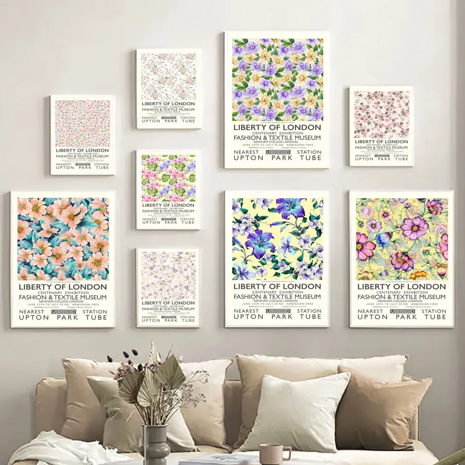 

Vintage Liberty Of London Monstera Floral Wall Art Canvas Painting Nordic Posters And Prints Wall Pictures For Living Room Decor