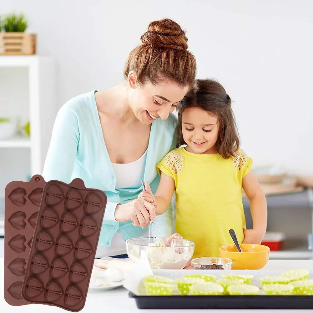 

15 Grids Hart Chocolade Mallen Diamant 3d Cakevorm Gereedschap Cupcake Decoraties Siliconen Candy Liefde Vorm Bakvormen L0f5