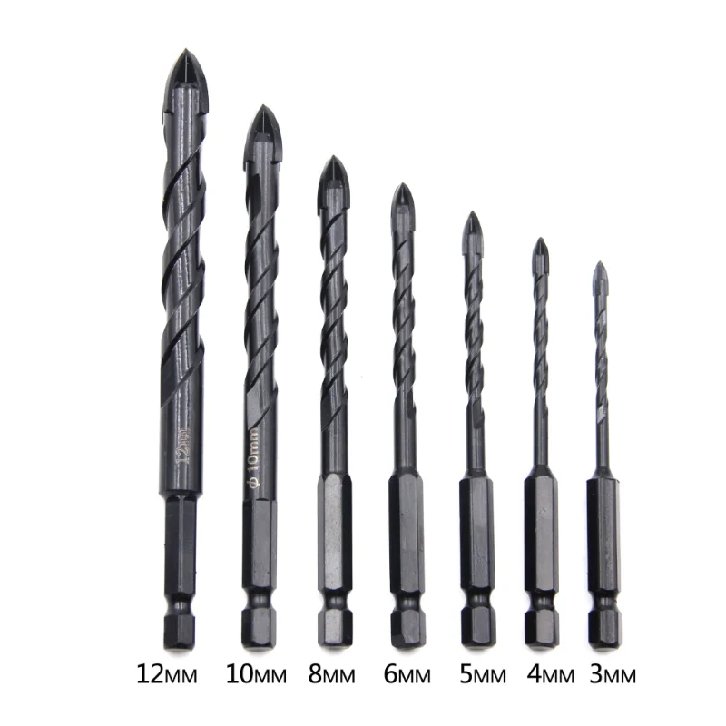 

Cemented Carbide Cross Hex Tile Glass Ceramic Drill Concrete Hole Wood Opener Brick Hard Alloy Triangle Bit Tool Hard Alloy Bits