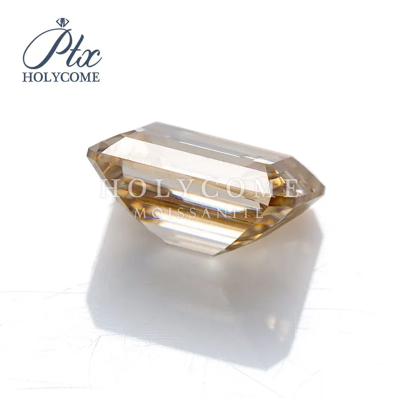 Holycome Moissanite Шампань цвет Gra Сертифицированный VVS1 изумрудная огранка Свободный