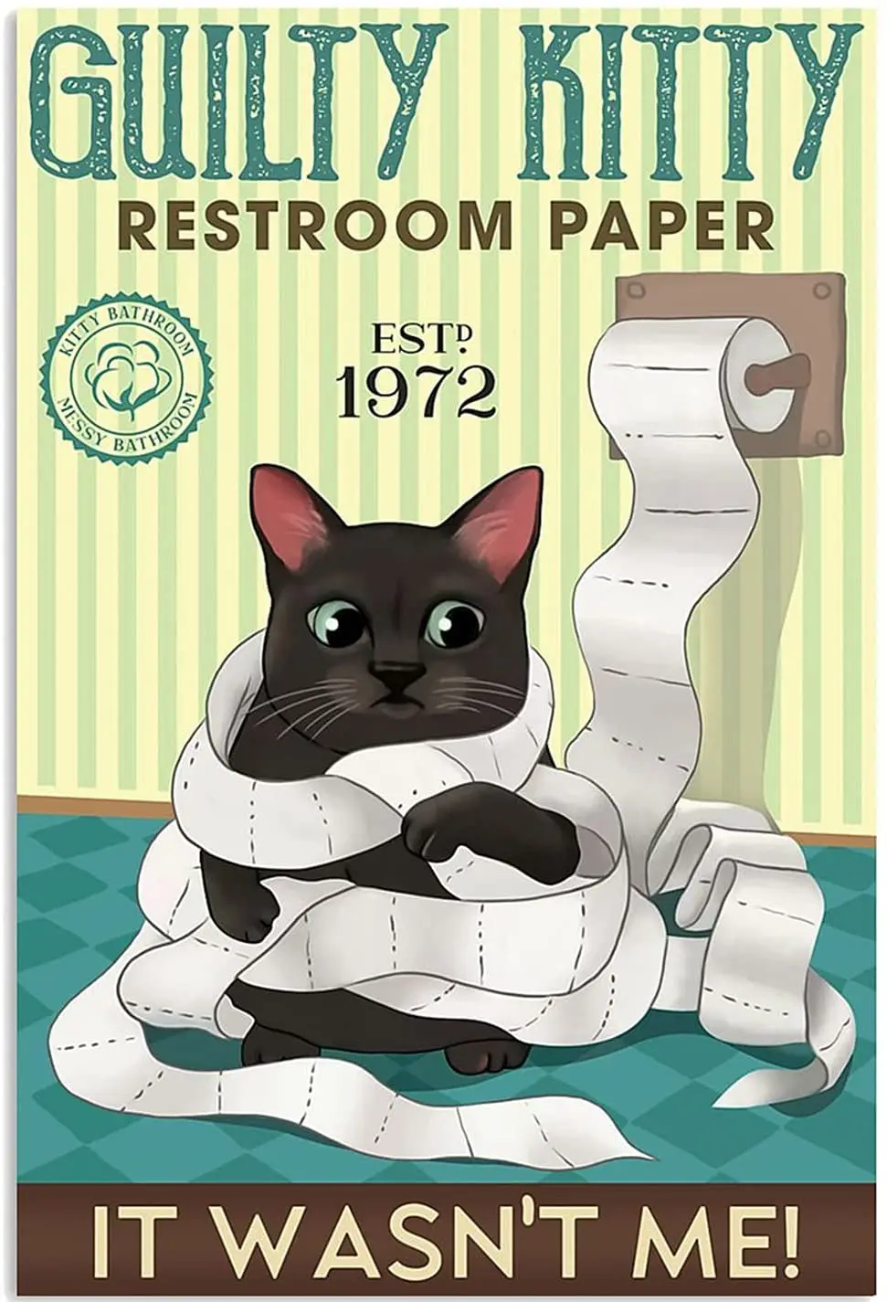 

Туалетная бумага с кошкой, жестяной знак, ретро-кухня, ресторан, ферма, ванная комната, люди, пещера, ферма, настенное украшение, забавная жел...