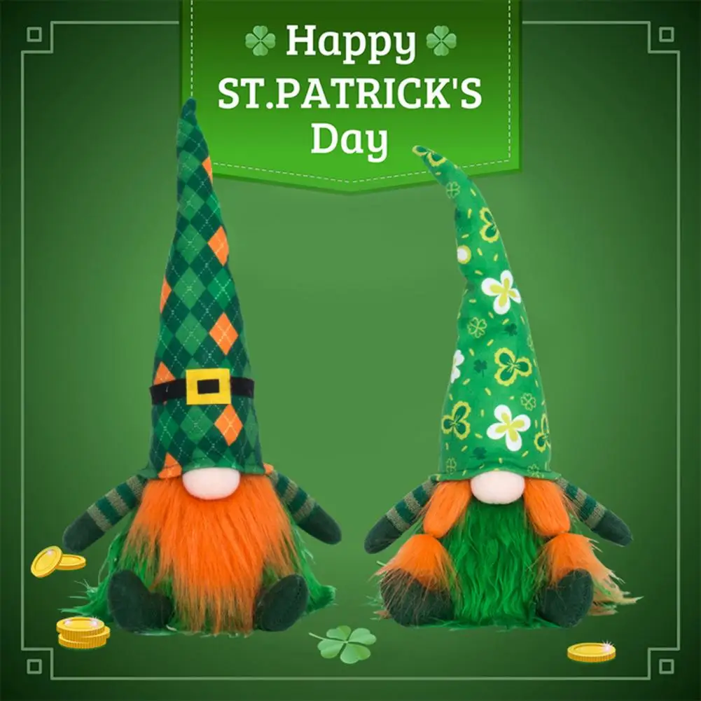 

Convenient Christmas Decorations Reusable Portable Cuckold Festival Ornaments with Lights Green Hat Doll Faceless Doll