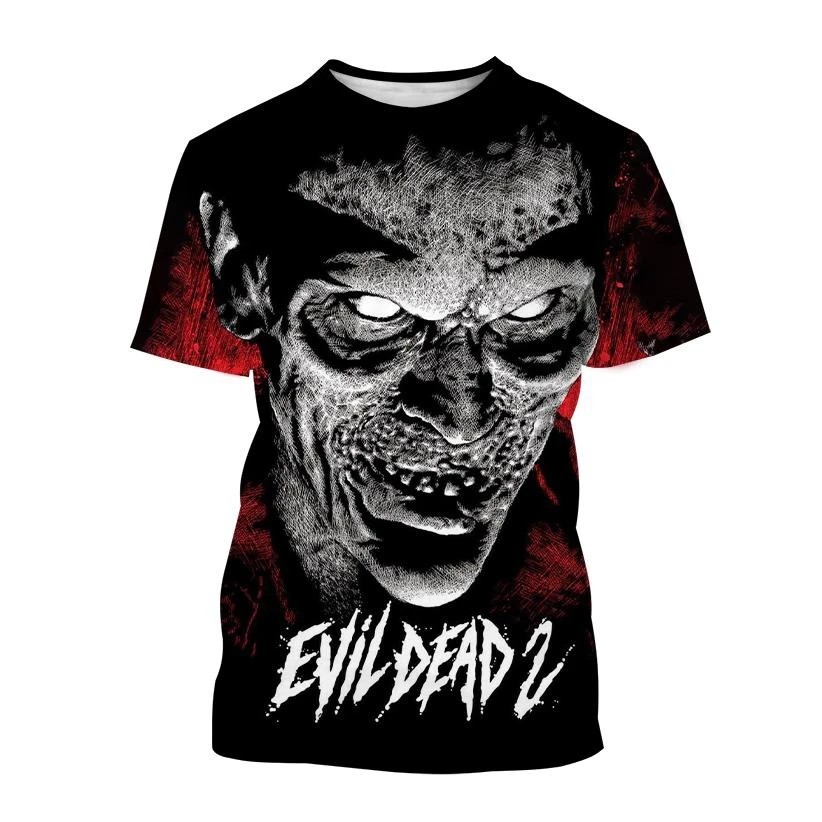 

New hot selling The Evil Dead 3D printed T-shirt dracula movie round neck short-sleeved horror movie casual fashion neutral top