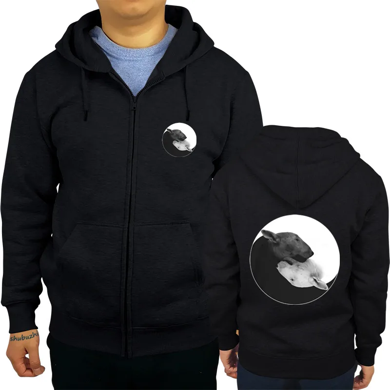 

Men hoodie Bull Terrier Yin And Yang men hoody male brand jacket men spring autumn cotton hoodie euro size