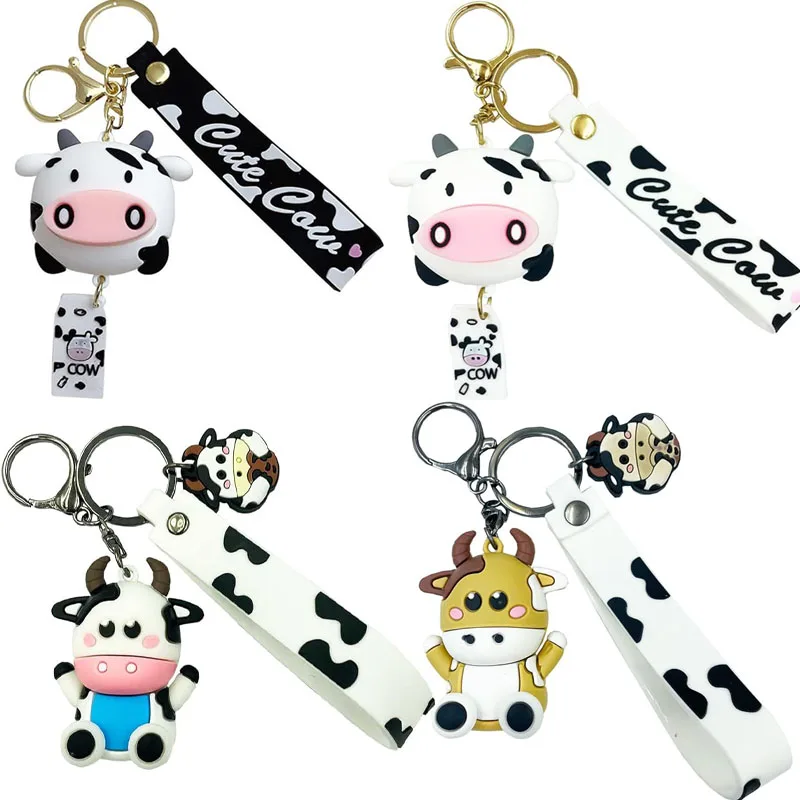 

Cute Cow Keychain, Cow Print Keychain Keychain Silicone Animal Keyrings Backpack Car Accessories Keychain Farm Gift for Women