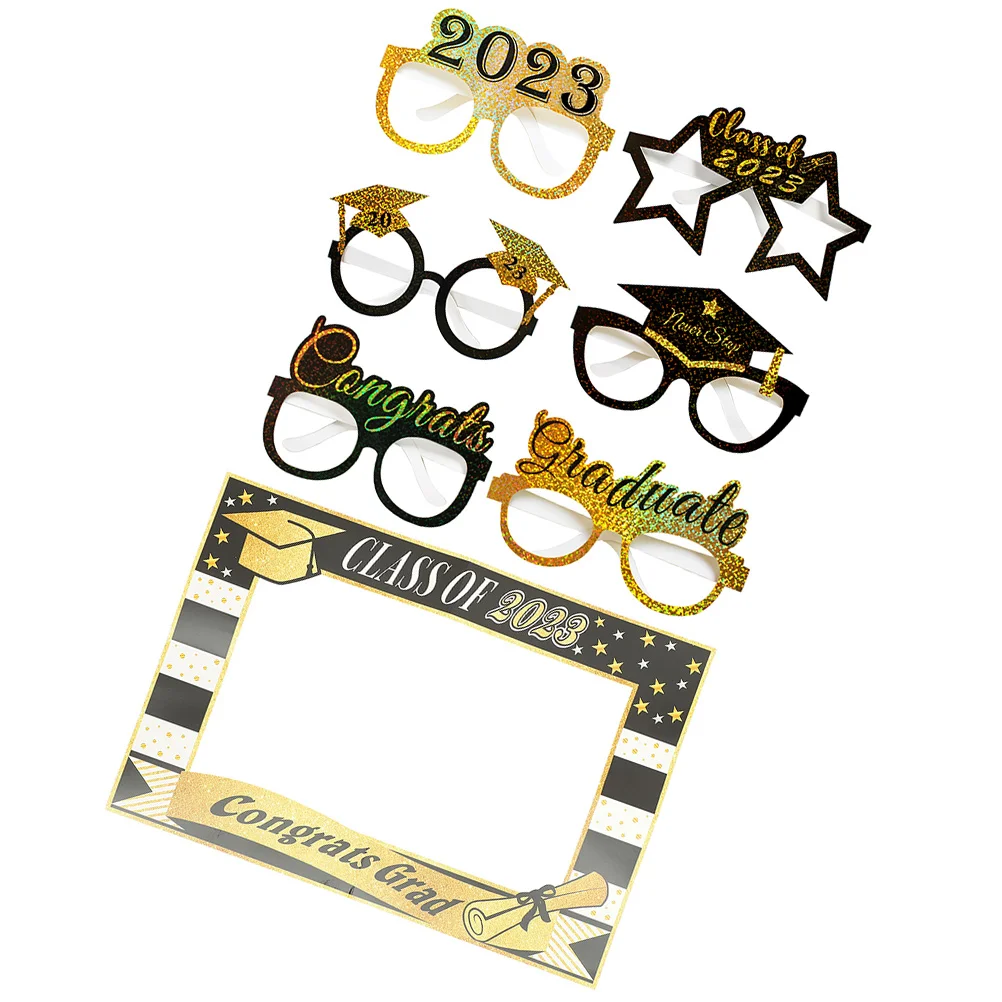 

Graduation Paper Glasses Eyeglasses Props Party Supplies Photo Booth Frame Selfie Congrats Frames