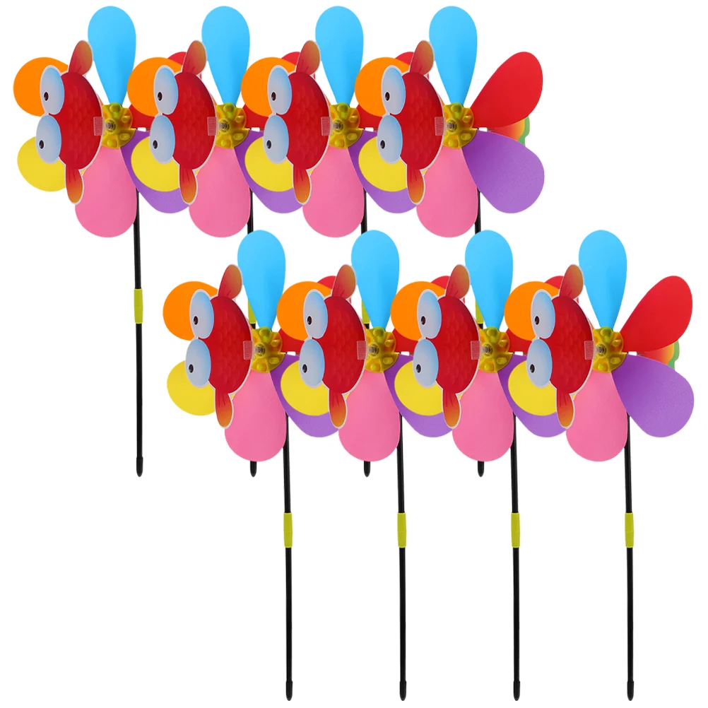 

8Pcs Kids Windmill Toys Park Pinwheel Adornment Yard Decorative Pinwheel Plaything