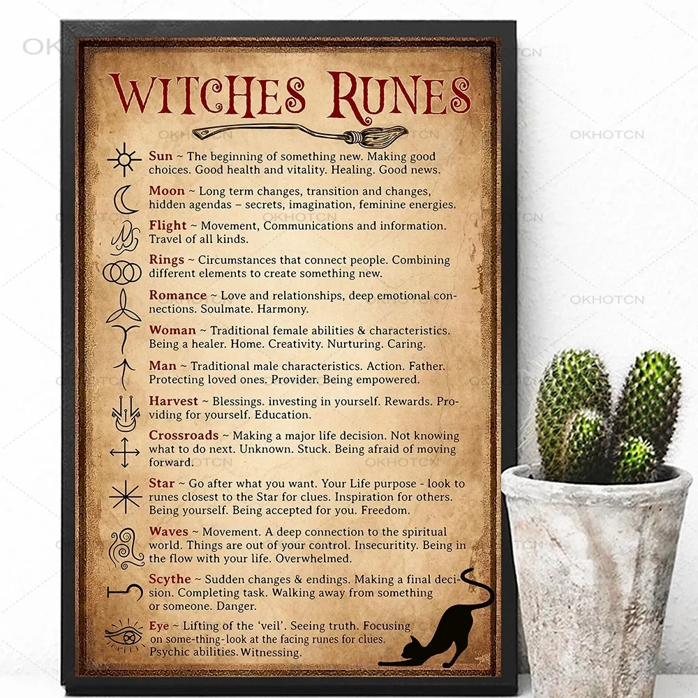 

Kitchen Witchcraft Fun Posters and Prints Funny Quotes Canvas Painting Witch Runes Knowledge Art Wall Pictures for Home Decor