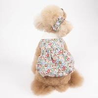 2022 dog dress spring slip dress for doggie flower dog skirt with collar puppy pet clothes bichon corgi teddy poodle cat dress