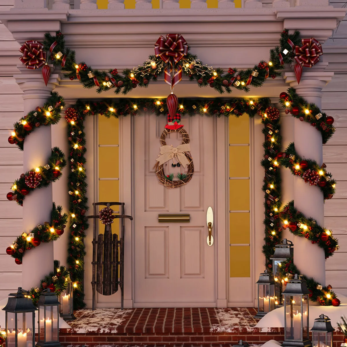 Wreath Rattan Vine Christmas Hanging Diy Dreamcatcher Door Garland Twig Natural Ring Accessorycrafts Frames Base Flower