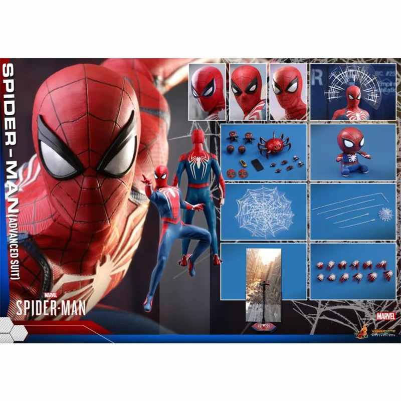 

Genuine Hottoys Ht 1/6 Spider-Man VGM31 Videogame PS4 Advanced Suit Marvel Anime Action Figures Collection Model Toys