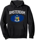 Винтажный спортивный пуловер с принтом флага Амстердама Нью-Йорка для мужчин и женщин
