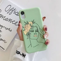 abstract line face phone case for iphone 11 12 13 mini pro xs max 8 7 6 6s plus x xr solid candy color case