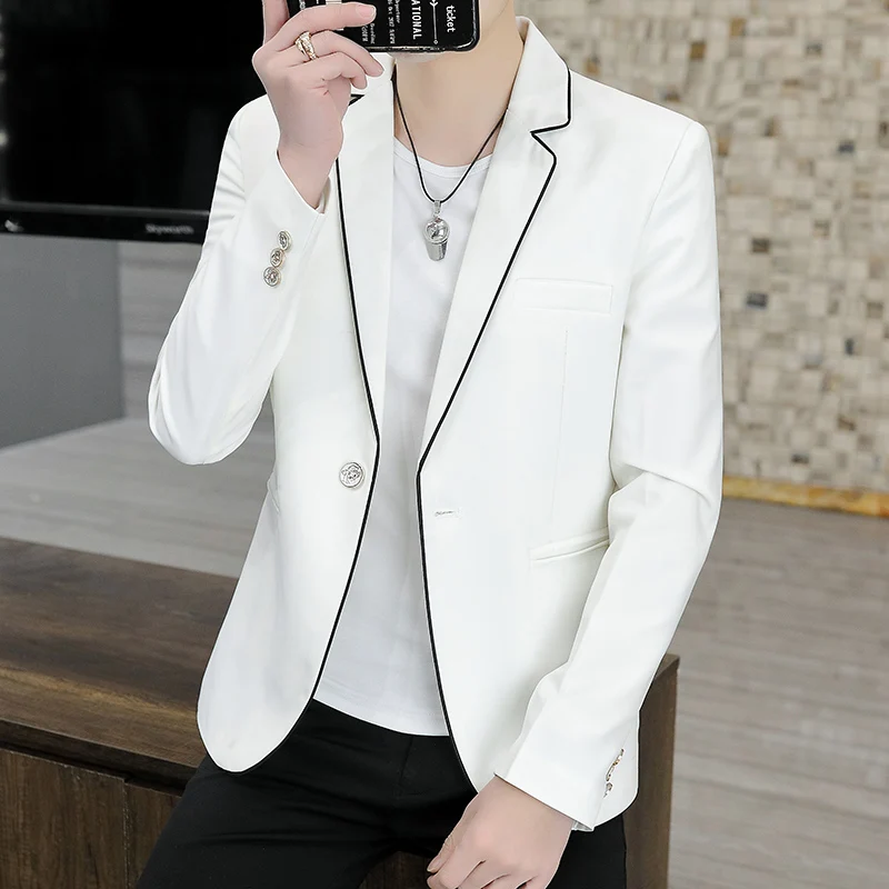

New suit men's casual Korean slim fitting single top youth handsome personality small suit suit jacket trend