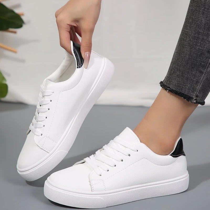 Кроссовки мужские из ПУ кожи повседневная Легкая спортивная обувь дышащие