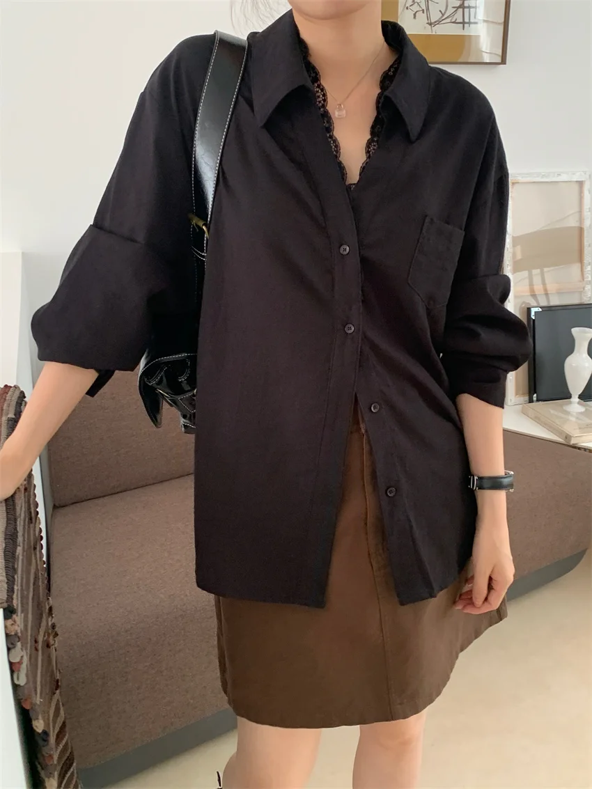 Alien Kitty офисные женские элегантные рубашки кружевные лоскутные с v-образным