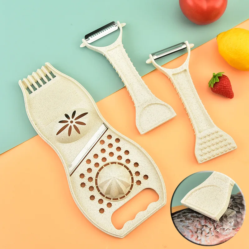 

Stainless steel multi-function peeler scraping fish scales planer grater kitchen accessories gadget gadgets for home cuisine