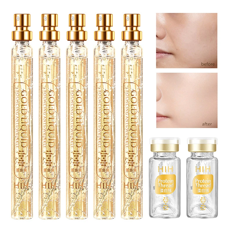 

Korean Protein Peptide Essence 24K Gold Face Serum Active Collagen Silk Thread Anti-Aging Smoothing Firming Hyaluronic Skin Care