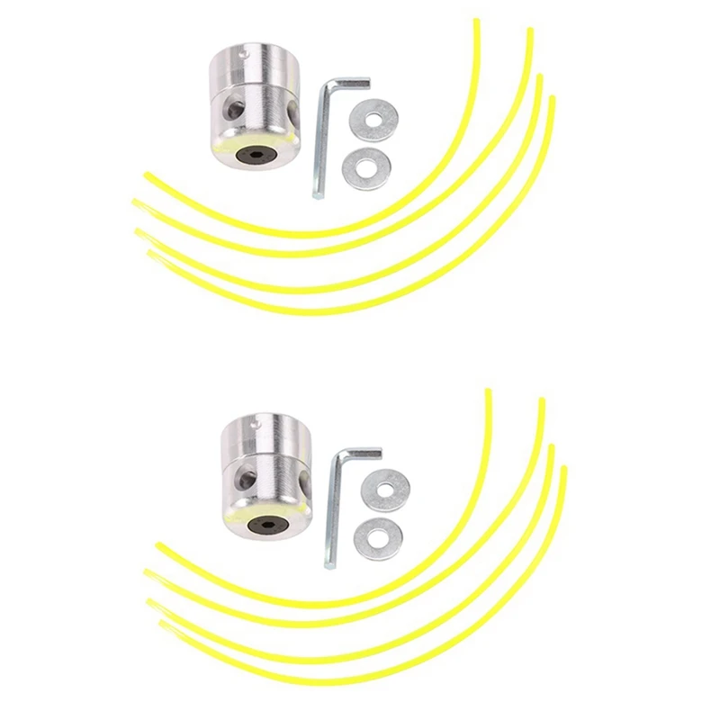 

2Pcs Aluminum Grass Trimmer Head With Lines Brush Head Lawn Mower Cutting Line Head For Strimmer Spare Parts