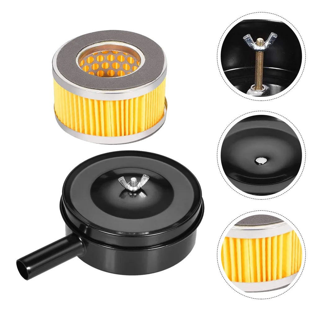 

2pcs Air Compressor Intake Filter Iron Shell Noise Muffler Silencer Tool