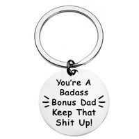 step dad gift keychain for fathers day best bonus dad ever gift for stepdad stepfather youre a badass bonus dad keep that up