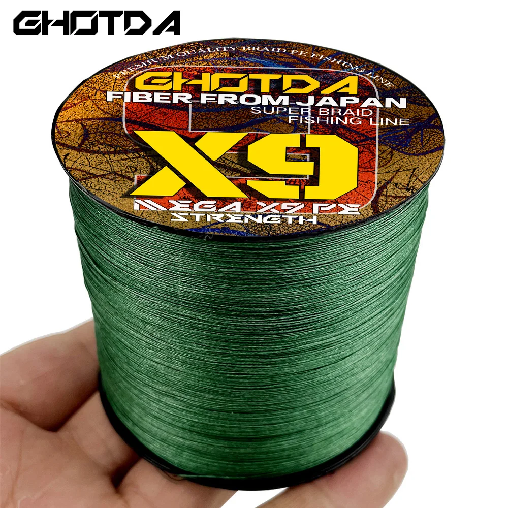 

Ghotda PE Braided Fishing Line 9 Strands Super Strong 500m PE Braided Fishing Line 0.14-0.55mm for Salt Water/Fresh Water