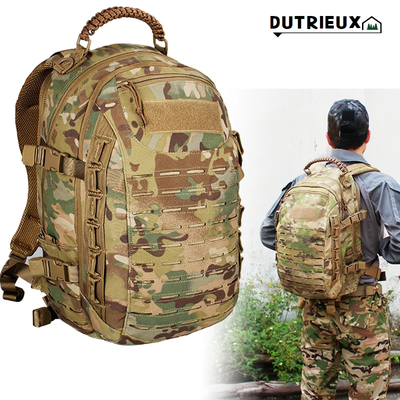 Tactical Military Backpack Hiking Outdoor Hunting Bag EDC Tactical Gears Laser Cut Molle PALS Multicam Bag 25L Camping Sport Bag