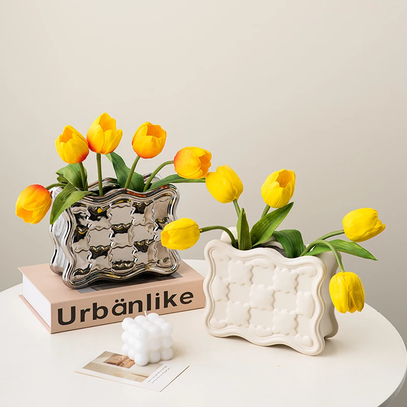 

Luxury High-end Ceramic Vase Decoration Nordic Living Room Dried Flower Arrangement Porch Dining Tabletop Plant Vase Home Decor