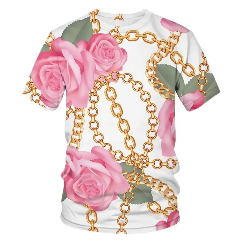 

Sumptuous 3d Printing T Shirt Casual Summer Style Fashion Print Short Sleeve Men's T Chain Tops Streetwear Tshirts Oversize