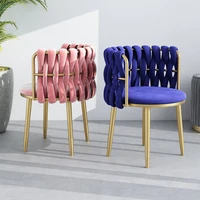 Luxury Nordic Velvet Chair Executive Backrest Leisure Make Up Bedroom Chair Dinning Table Muebles De Cocina Bar Chairs For Home