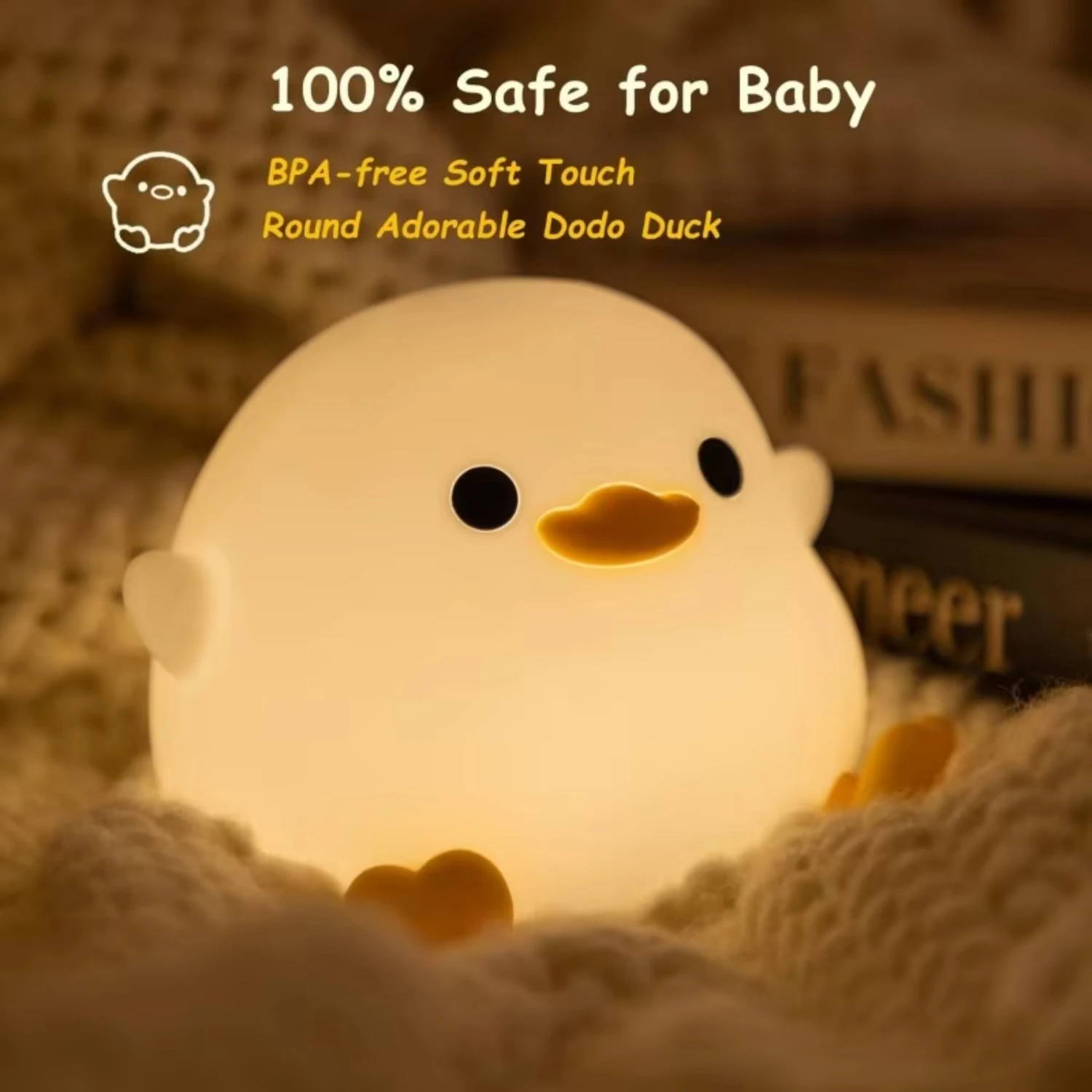 Ночник DoDo Duck милая утка силиконовый детский ночник с регулируемой яркостью