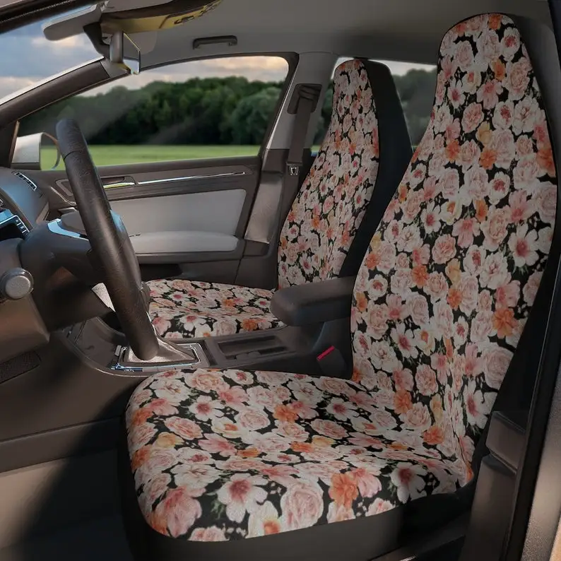 

Pink Flowers Car Seat Cover
