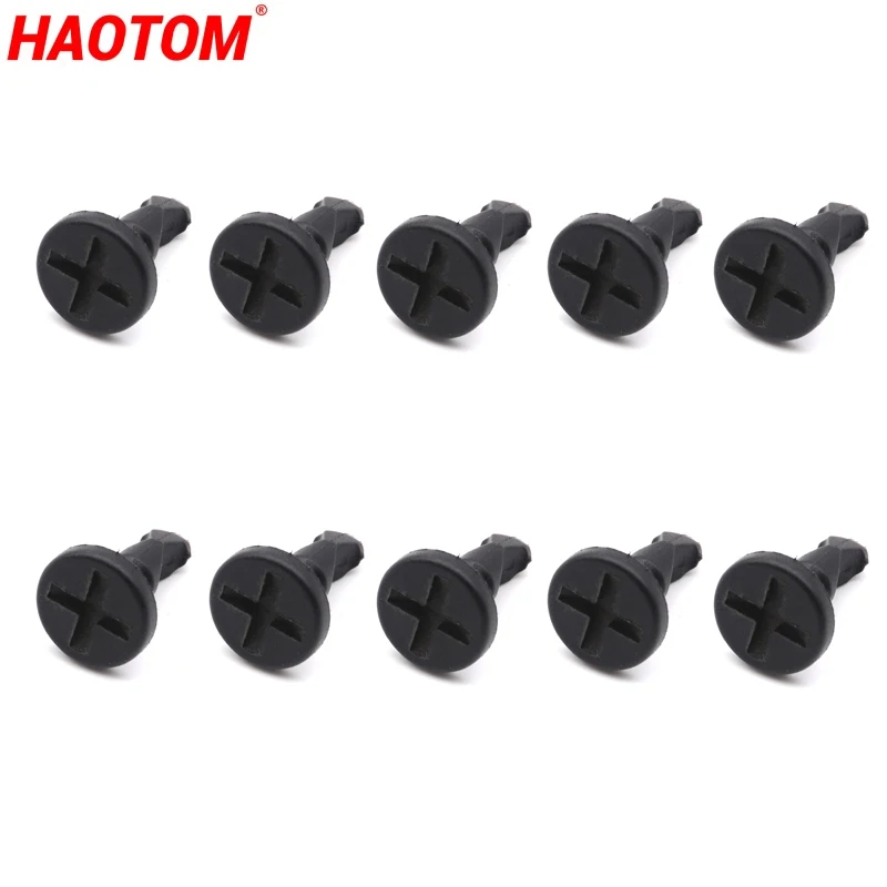 

10PCS Engine Compartment Cover Plate Screw Clips Black Plastic For Porsche Cayenne 2003-2010 95557271000 955 572 710 00