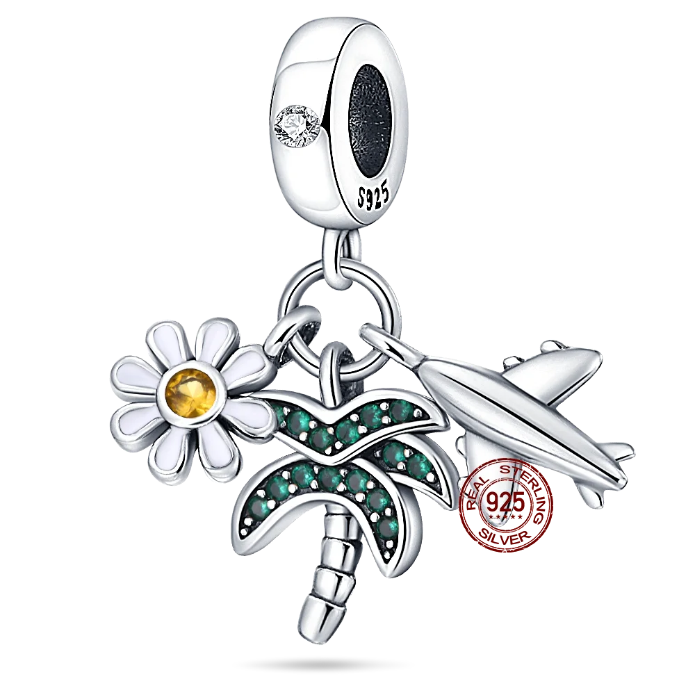 925 Sterling Silver Camera Bead and Globe Charm Fit Original Pandora Bracelet DIY Jewelry For Women Support Wholesale |