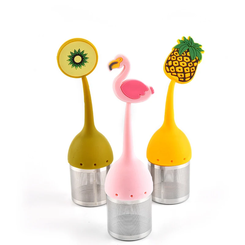 

Creative Silicone Tea Strainer Flamingo Kiwi Pineapple Tea Bags Herbal Tea Infuser Filter Teaware Home Office Tea Accessories