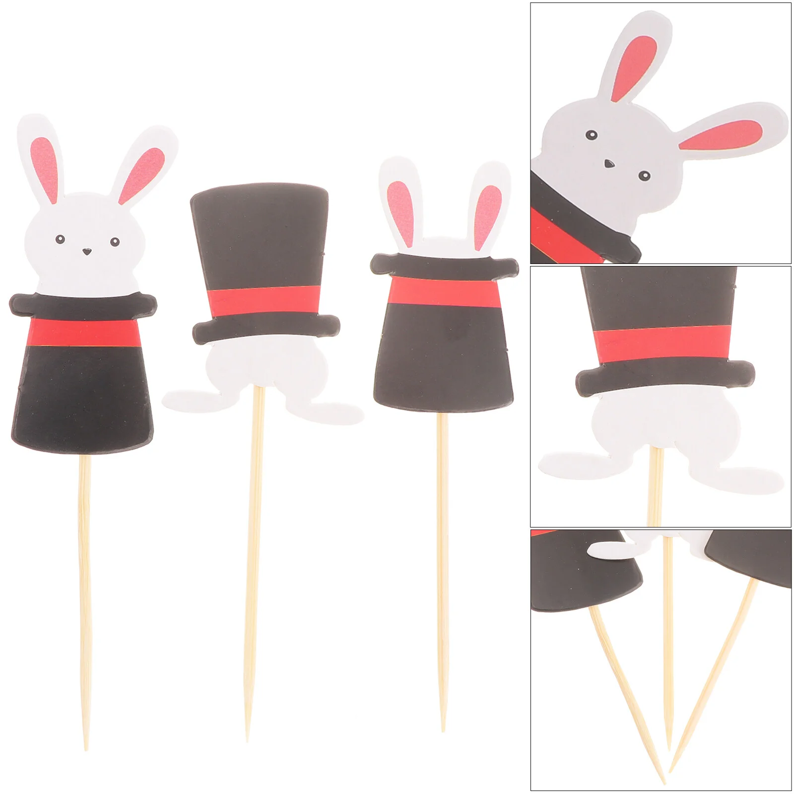 

24 Pcs/set Easter Cake Decorations Rabbit Picks Topper Cupcake Toppers Para Comida Ingredients Birthday