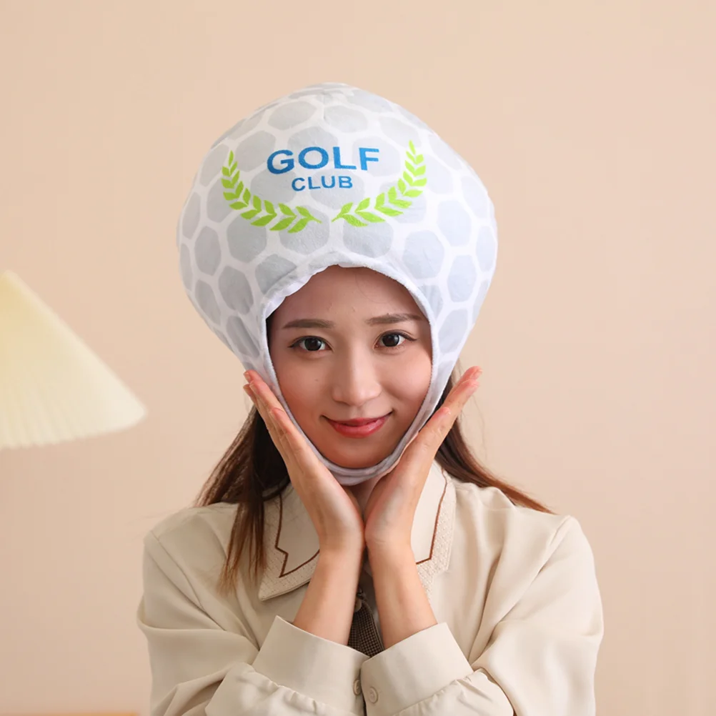

Plush Cap Cute Golf Ball Plush Costume Cap Plush Headgear for Cosplay Party