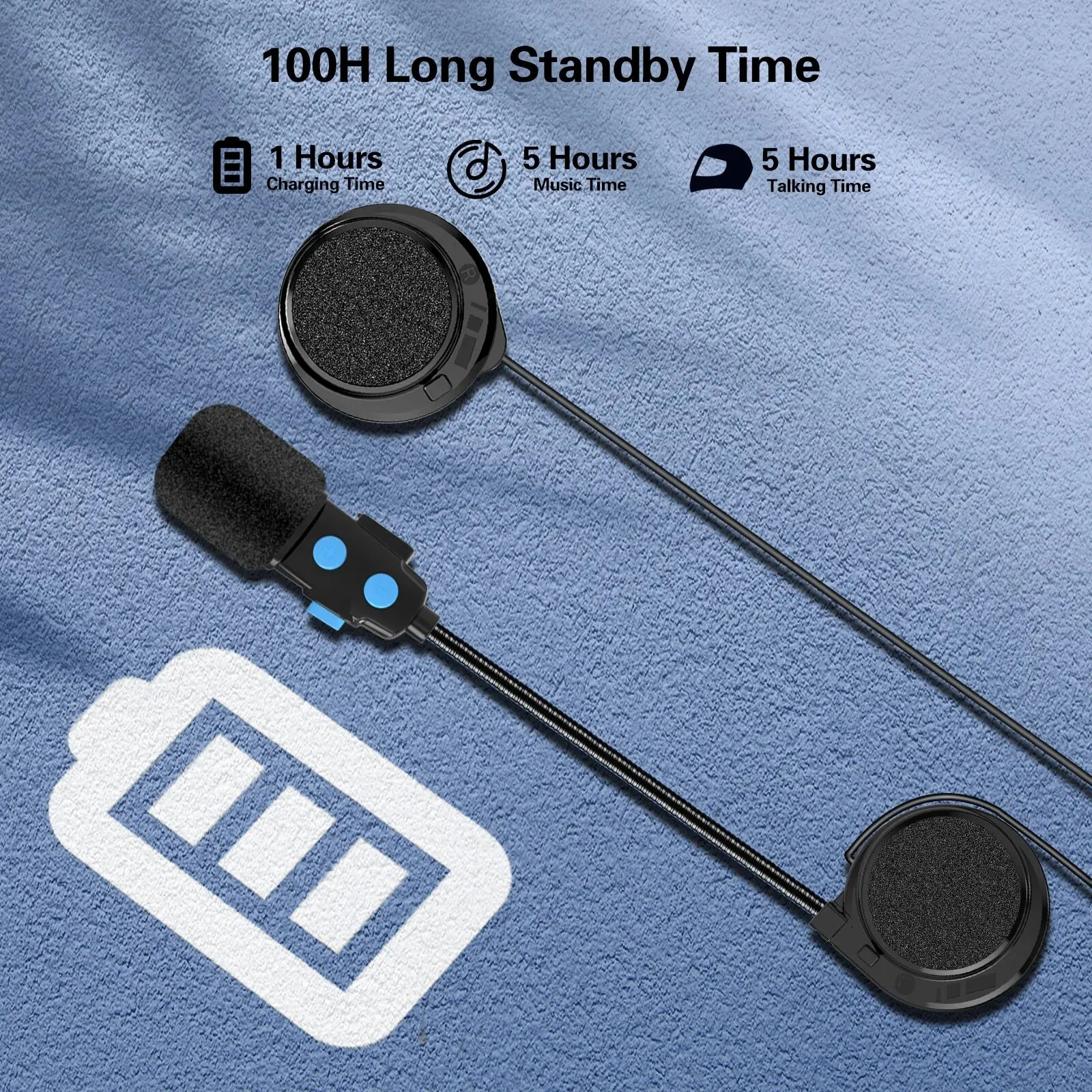 TNICER N1 Мотоциклетный шлем Bluetooth-гарнитура Стереозвук Ультратонкое беспроводное