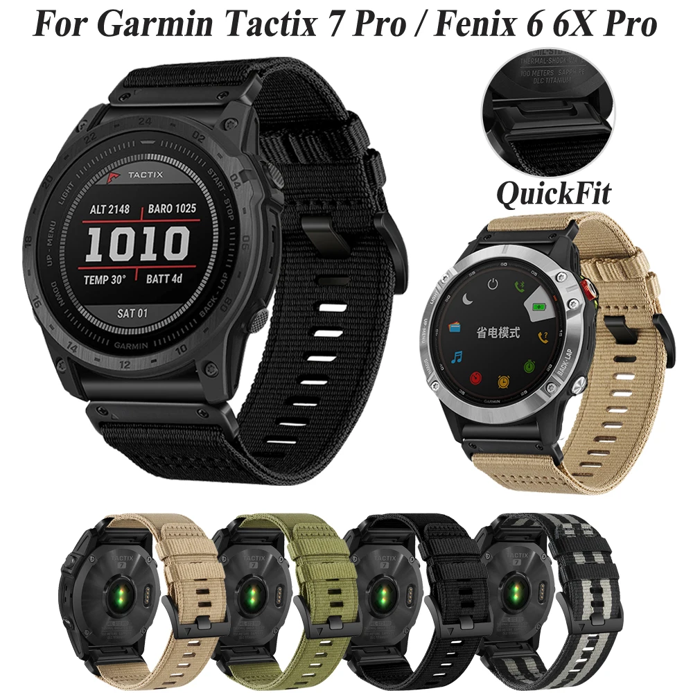

Tactix 7 Pro Bracelet Smartwatch For Garmin Fenix 7X 7 6X 6Pro 5 5X Plus Instinct Wrist Band Strap 22 26mm Canvas Easyfit Correa