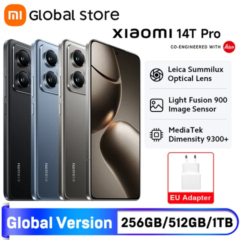 Смартфон Xiaomi 14T Pro 5G, глобальная версия, размер 9300+, процессор AI, дисплей, 50 МП, камера Leica, 50 Вт, беспроводная связь, 120 Вт, зарядка, 12 ГБ ОЗУ