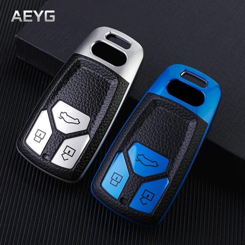 

Leather Style Car Key Case Cover Shell Fob For Audi A3 A4 A6 8L 8P B6 B7 B8 C5 C6 4F RS3 Q3 Q7 TT 8V S3 Holder Auto Accessories
