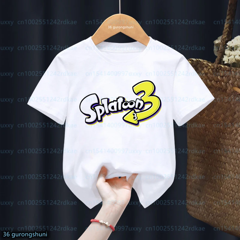 

Funny Splatoon 3 T-Shirt Game Inklings Octolings Splatlands T Shirt Short Sleeve Harajuku Girls Boys Shirt Kids Clothes Tops