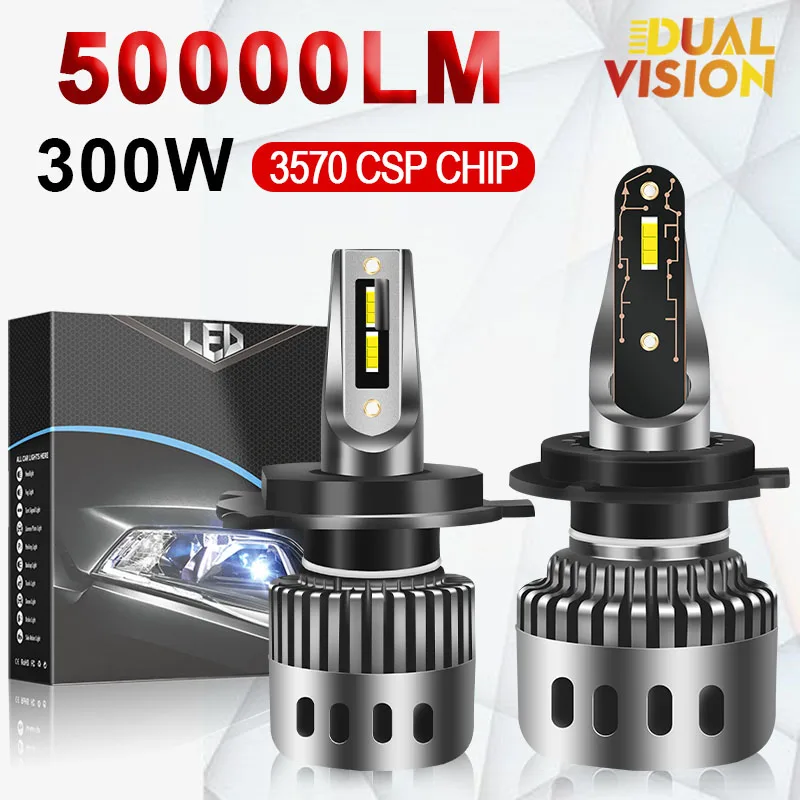 

Dualvision H4 LED Headlights 50000LM CSP Chip LED H7 H1 H11 H8 H9 9005 9006 HB3 HB4 120W 4300K 6000K 8000K Led Lights For Vehicl