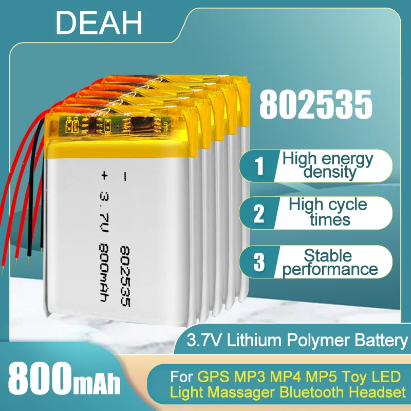 802535 3 7 в 800 мАч Φ для MP4 MP5 GPS DVD PDA Walkie-talkie рекордер Bluetooth-гарнитура 082535 |