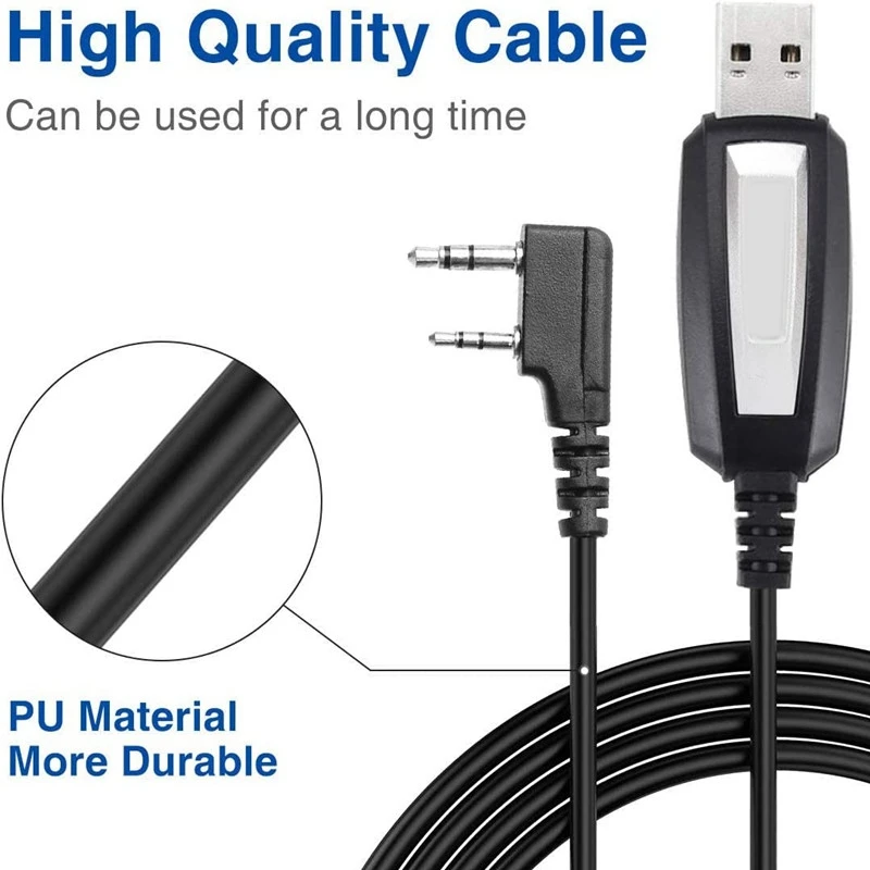 USB Cable for Baofeng UV-5R,5RA,5R-Plus,5RE,UV-82,Bf F8HP,UV3R Plus,BF-888S,5REX, 5RX3,GA-2S,BF-F8+,2 Way Radio Walkie Talkie