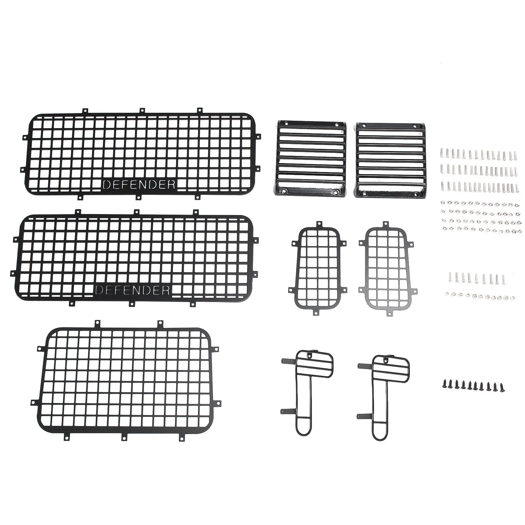 

Metal Window Mesh Protective Net Light Cover Decoration for Traxxas TRX4 Defender 1/10 RC Crawler Car Upgrade Parts