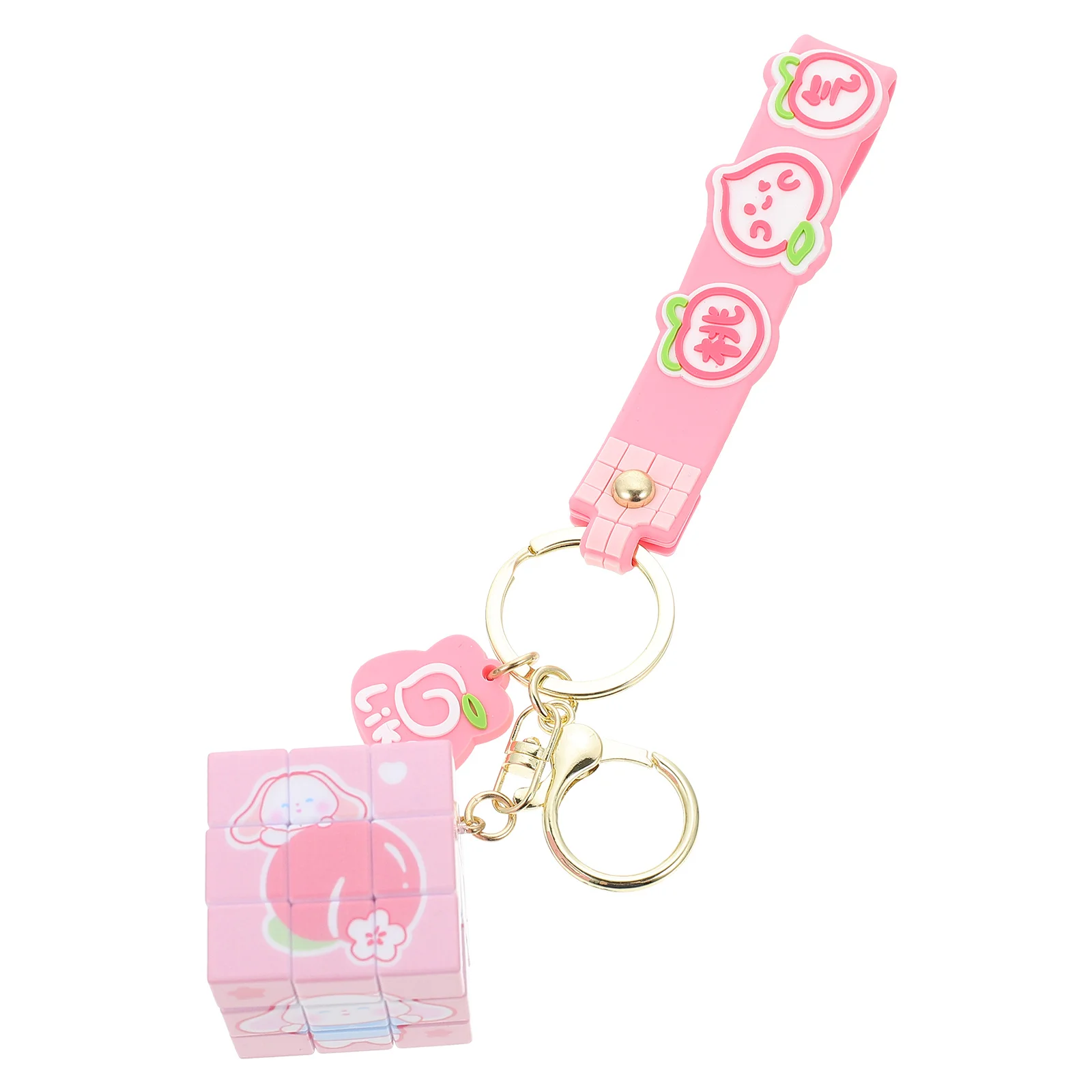 

Keychain Cube Key Puzzle Chain Keychains Cat Mini Ring Peach Wristlet Car Backpack Bracelet Memory Luck Good Keyrings Brain