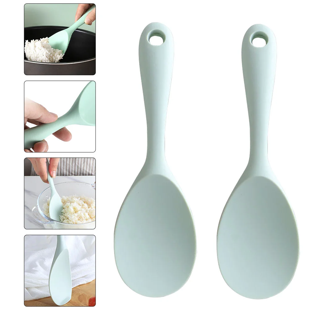 

Rice Spoon Paddle Serving Silicone Spatula Kitchen Spoons Stick Non Scooper Resistant Heat Scoop Korean Cooker Cooking Japanese
