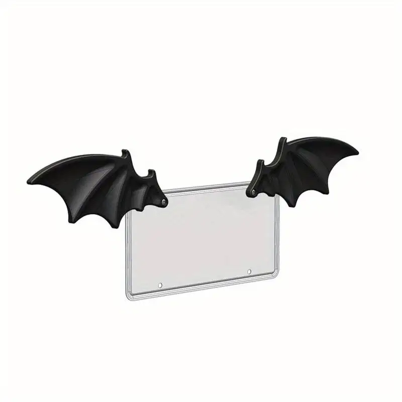 1 Пара Черных Декоративных Рам Для Номерных Знаков С Крыльями Летучей Мыши